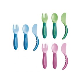 MAM BABY`S CUTLERY (ΠΙΡΟΥΝΑΚΙ, ΚΟΥΤ, ΜΑΧΑΙΡ) X3   6+
